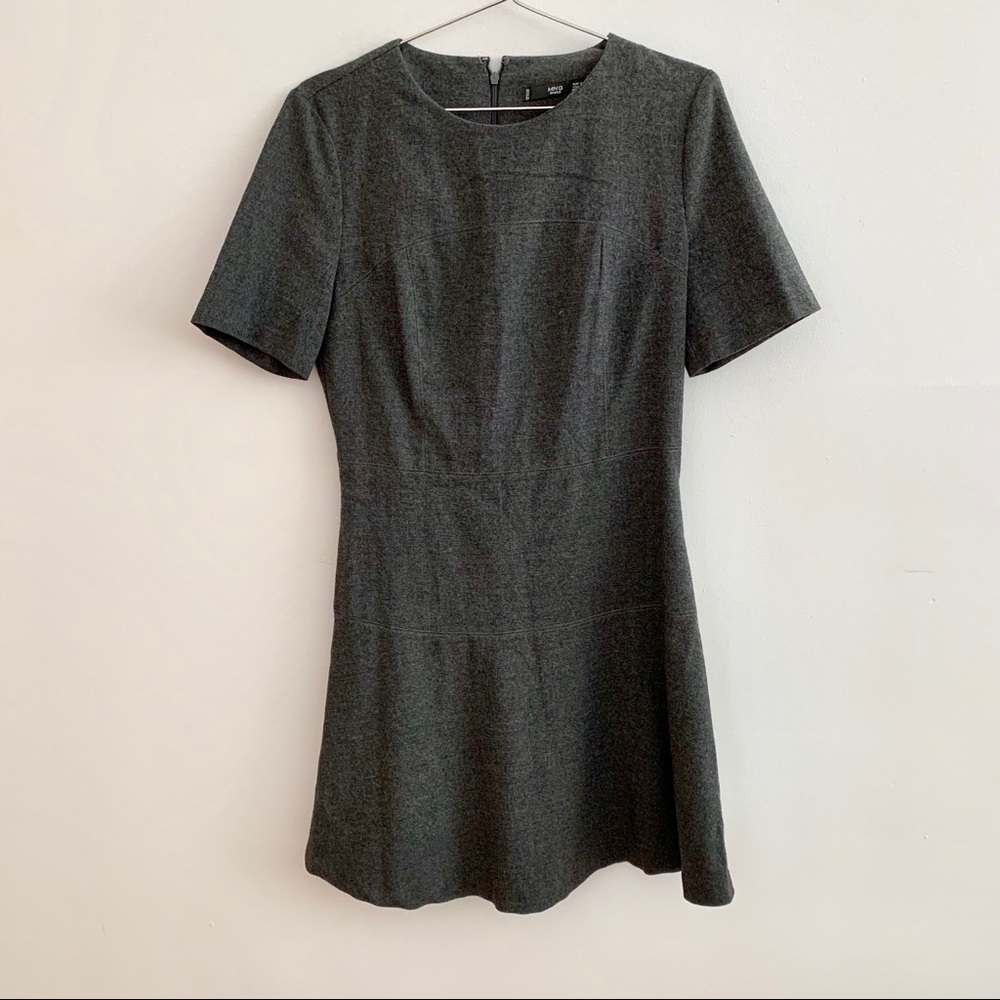Mango Grey Fit and Flare Dress